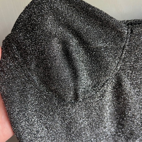 Short dress with silver glitter, size Large, like new