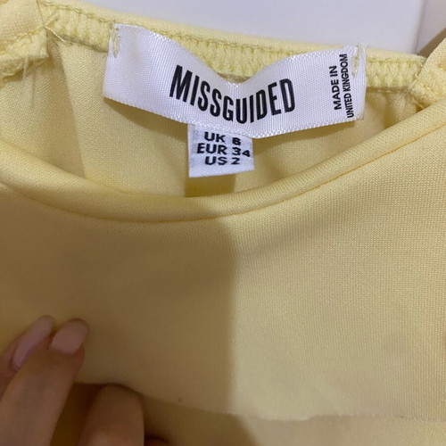 Missguided Pastel Yellow Frill Mini Dress like new