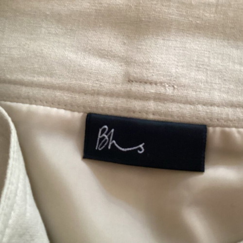 Beige A-line skirt with black stripes like new