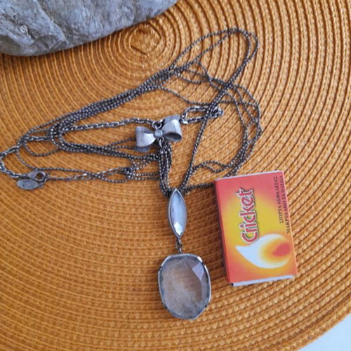 Evita Peroni necklace used, silver color, 38cm length