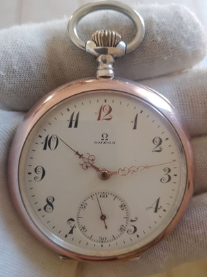 Omega Red Twelve ρολόι τσέπης σαν καινούργιο, 1915 Lepine