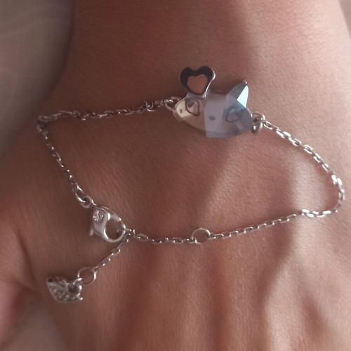 Swarovski cat bracelet like new, silver