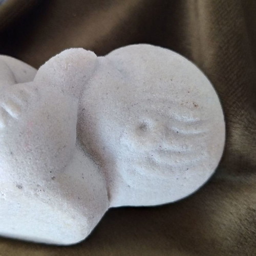 Limestone sleeping newborn baby figurine like new