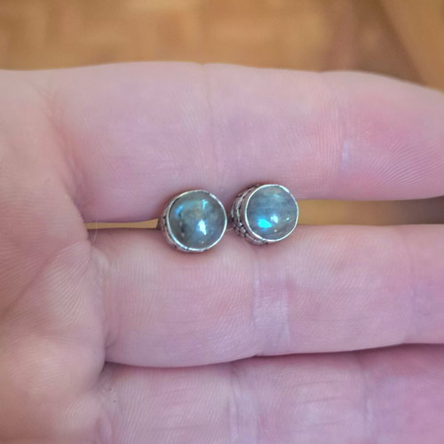 Silver earrings with labradorite like new, Tides of Earth Collection