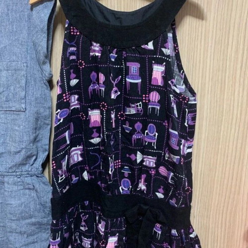 ZARA Kids Dress 7-8 years like new, purple and black pattern