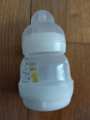 Mam plastic bottle Easy Start anti-colic with silicone nipple 130ml for 0+ months beige elephant