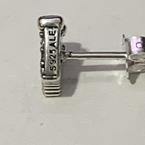 Pandora silver earrings crown shape S925 ALE like new