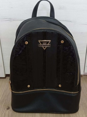River Island backpack used, black, large with 2 compartments