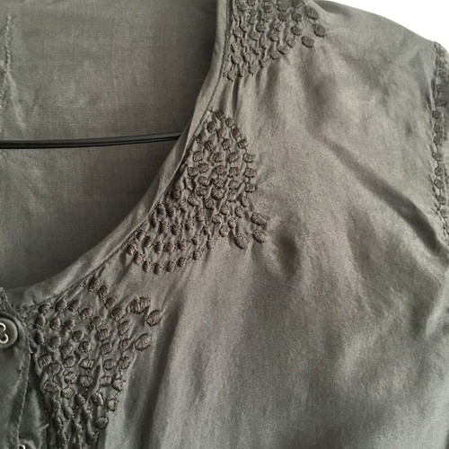 Retro 100% silk shirt, M, grey