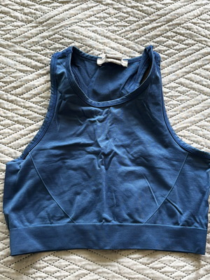 Sport fitted crop top H&M употребяван, син, размер M