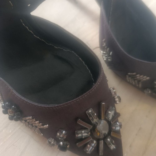 Zara Limited Edition Pumps with Ostrich Feather and Strass, Size 37, Like New