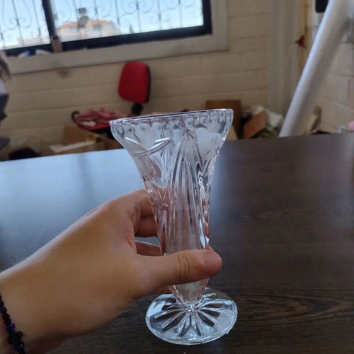 Glass vase height 16 cm like new