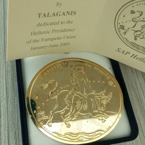 Talaganis brooch The Return of Europe, gold-plated collectible