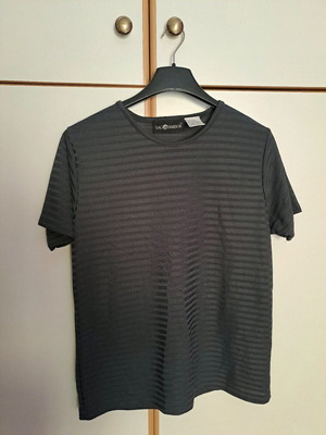 Sag Harbor gray striped blouse new, size L