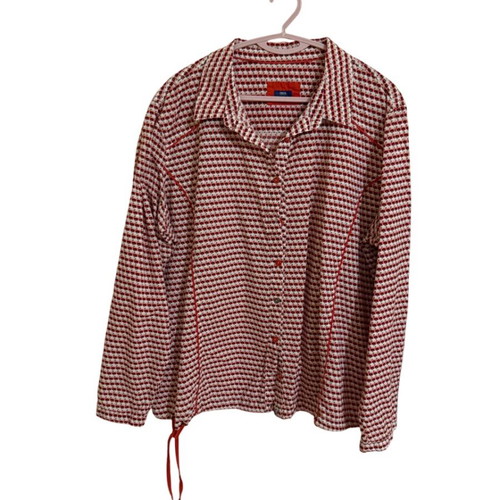 Premium cotton shirt XXL like new, white with red