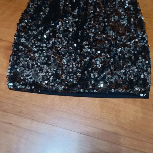 Skirt used, size S, black with gold sequins