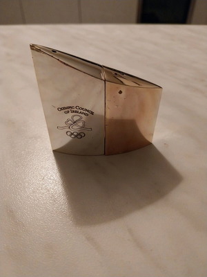 Collectible salt and pepper set used with Olympic Council of Ireland logo
