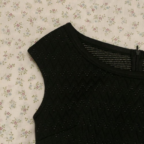 On Line black dress with sparkles like new, zig zag pattern, size S