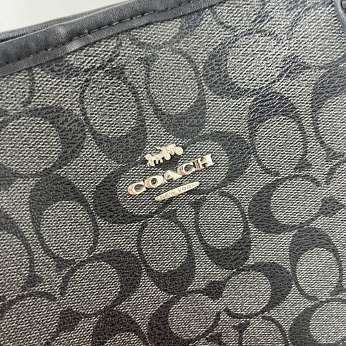 Coach tote bag and wallet set, black and grey monogram