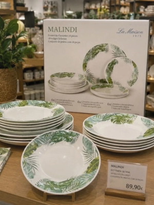 Dinnerware set 18 pieces, 6 large, 6 medium, 6 small, new