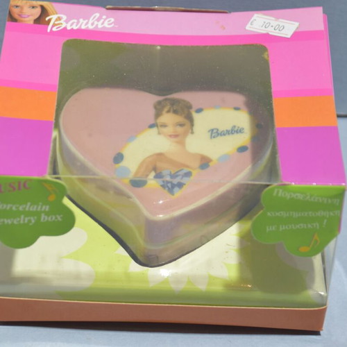 Barbie porcelain jewelry box new, musical design 5