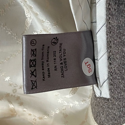 Zadig & Voltaire wool coat like new, gray, oversized small/medium