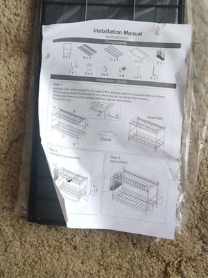 Two-Tier Metal Dish Rack new in its packaging