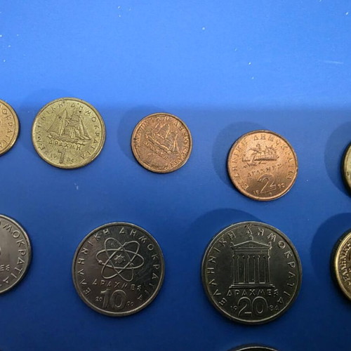 Greek coins set 15 pieces 1976-2002 like new