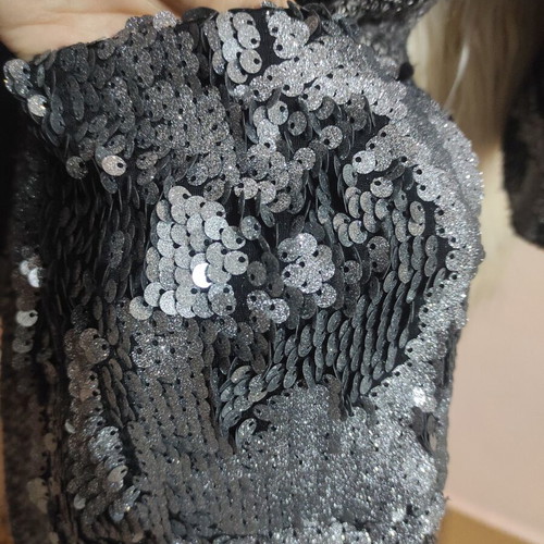 Italian wool cardigan Aerfan like new with sequins gray