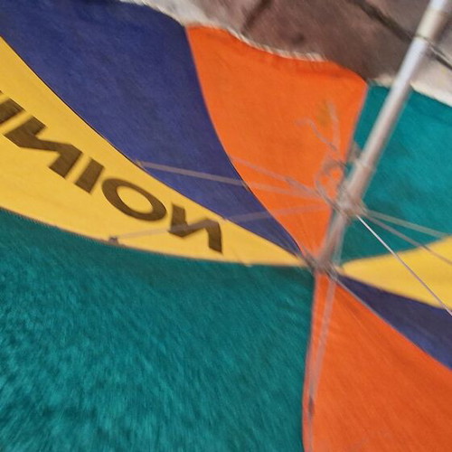 Minion fabric umbrella used, large with pole