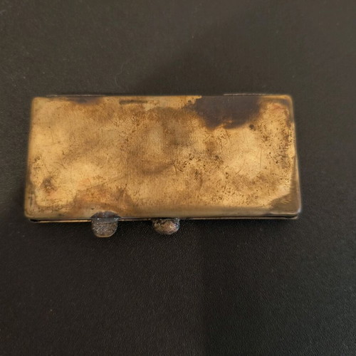 Vintage brass cigarette case from 1936 Olympics, used