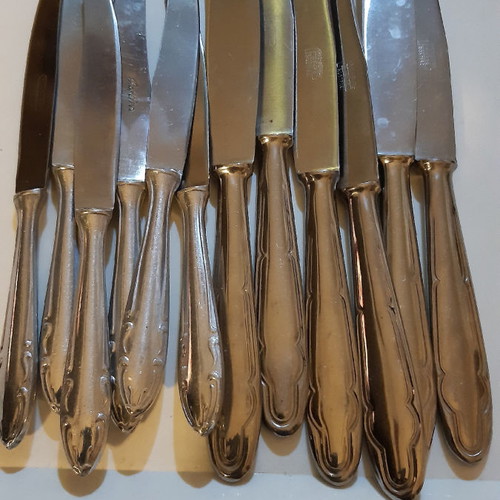 Inox ROSTFREI vintage knives used, pack of 12 (6 dinner, 6 fruit)