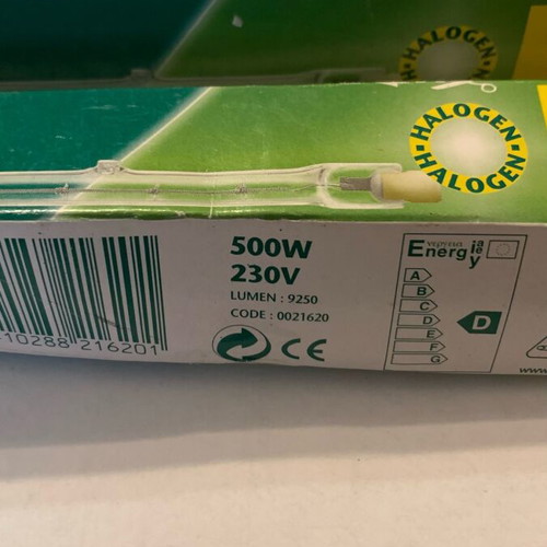 Halogen bulbs 500W 230V, pack of 2, like new