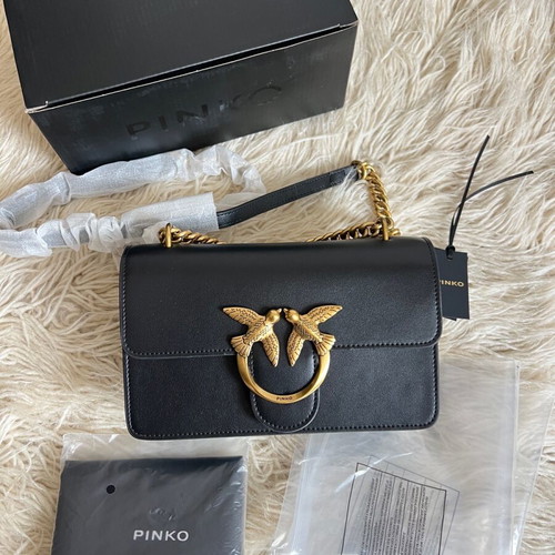 Pinko crossbody bag new black with gold details