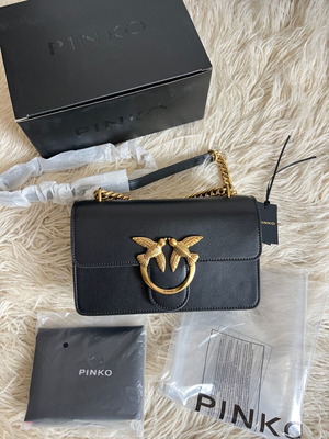 Pinko crossbody bag new black with gold details