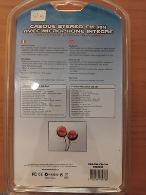 CM-304 wired headset with microphone