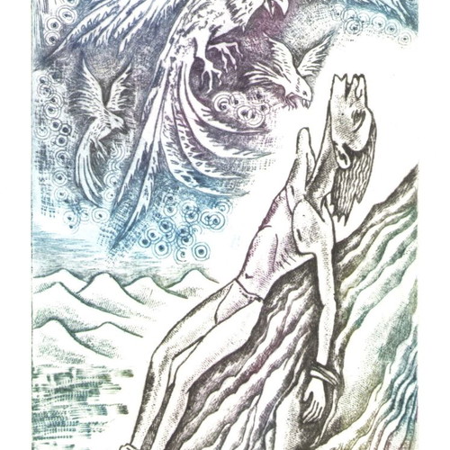 Prometheus Illustration new, hand-drawn mythological art