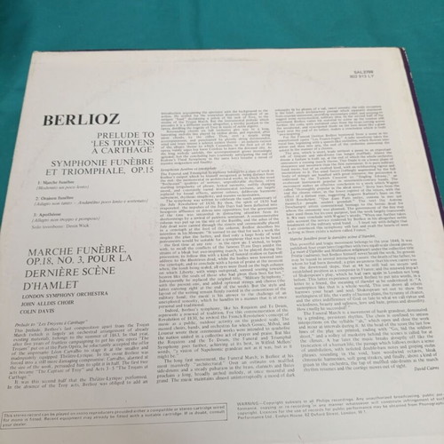 Berlioz Symphonie Funèbre et Triomphale vinyl like new, classical