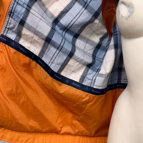 Barbour Women Hoody Jacket used, size 42, orange, waterproof
