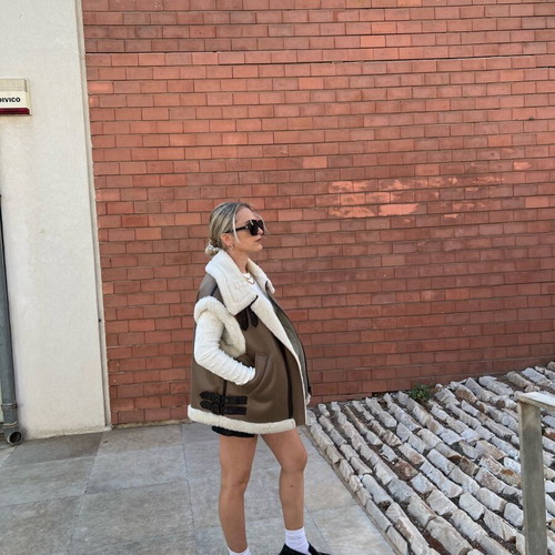 Zara short-sleeve jacket beige like new, size S