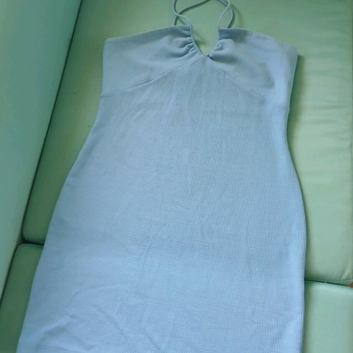 Mango crisscross strap dress blue like new, size large