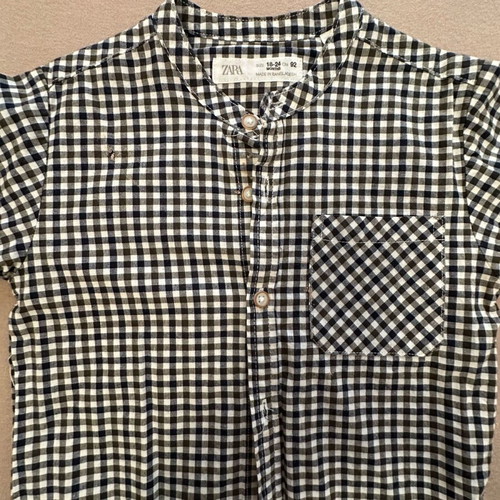 Zara checked shirt with long sleeves, like new, size 18-24 months