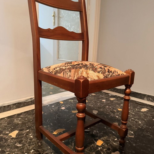 Solid wood dining table with 6 chairs