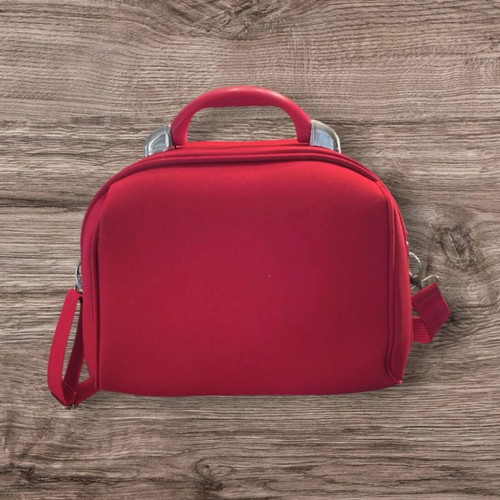 Red Travel Toiletry Bag like new with shoulder strap