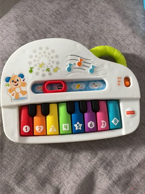 Fisher Price Educational Piano with Lights like new, white