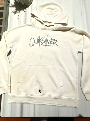 Quiksilver hoodie used, white, size XS with paint marks