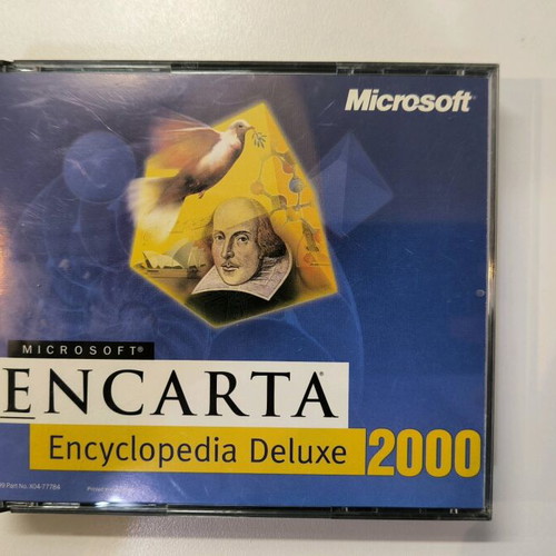 Microsoft Encarta Encyclopedia Deluxe 2000 like new, complete 3 CD set with manual