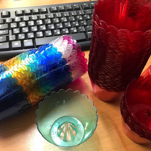 Plastic candlesticks new, pack of 74, colorful and red