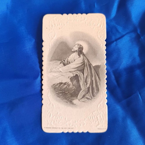 Prayer mourning cards used, set of 6 collectible religious