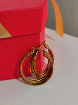 Σκουλαρίκια κρίκοι σαν καινούργια, χρυσαφί